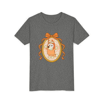 Youth Tee — Cute Orange Dog Portrait with Bow (Kids' Animal Shirt)