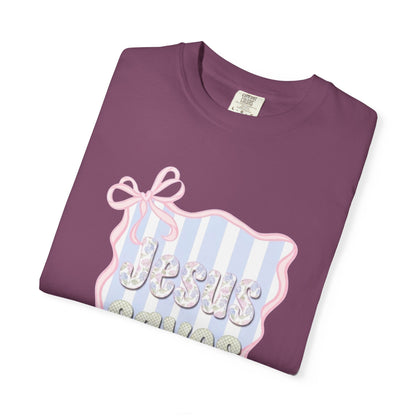 Jesus Saves I Present T-Shirt — Pastel Ribbon Christian Tee