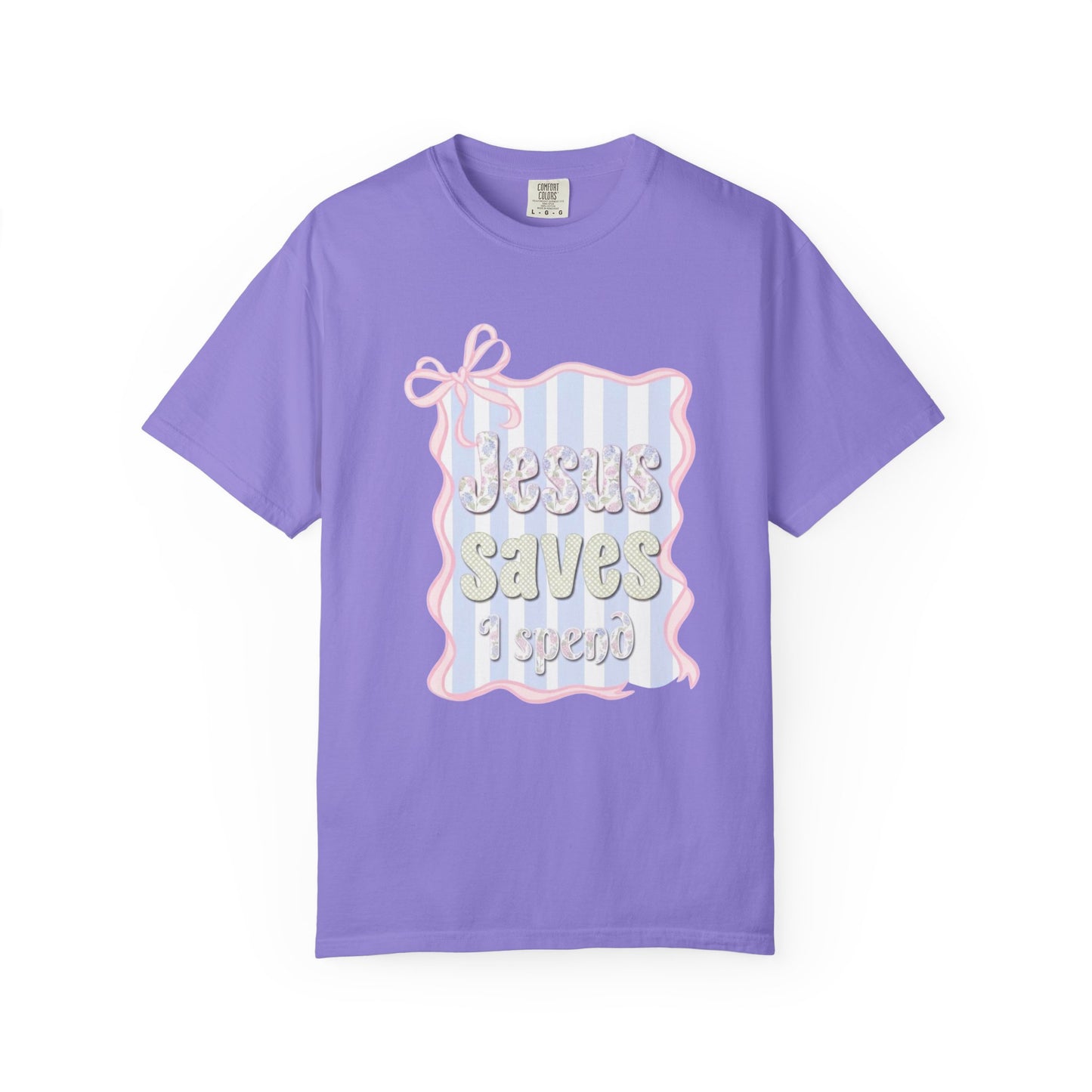 Jesus Saves I Present T-Shirt — Pastel Ribbon Christian Tee