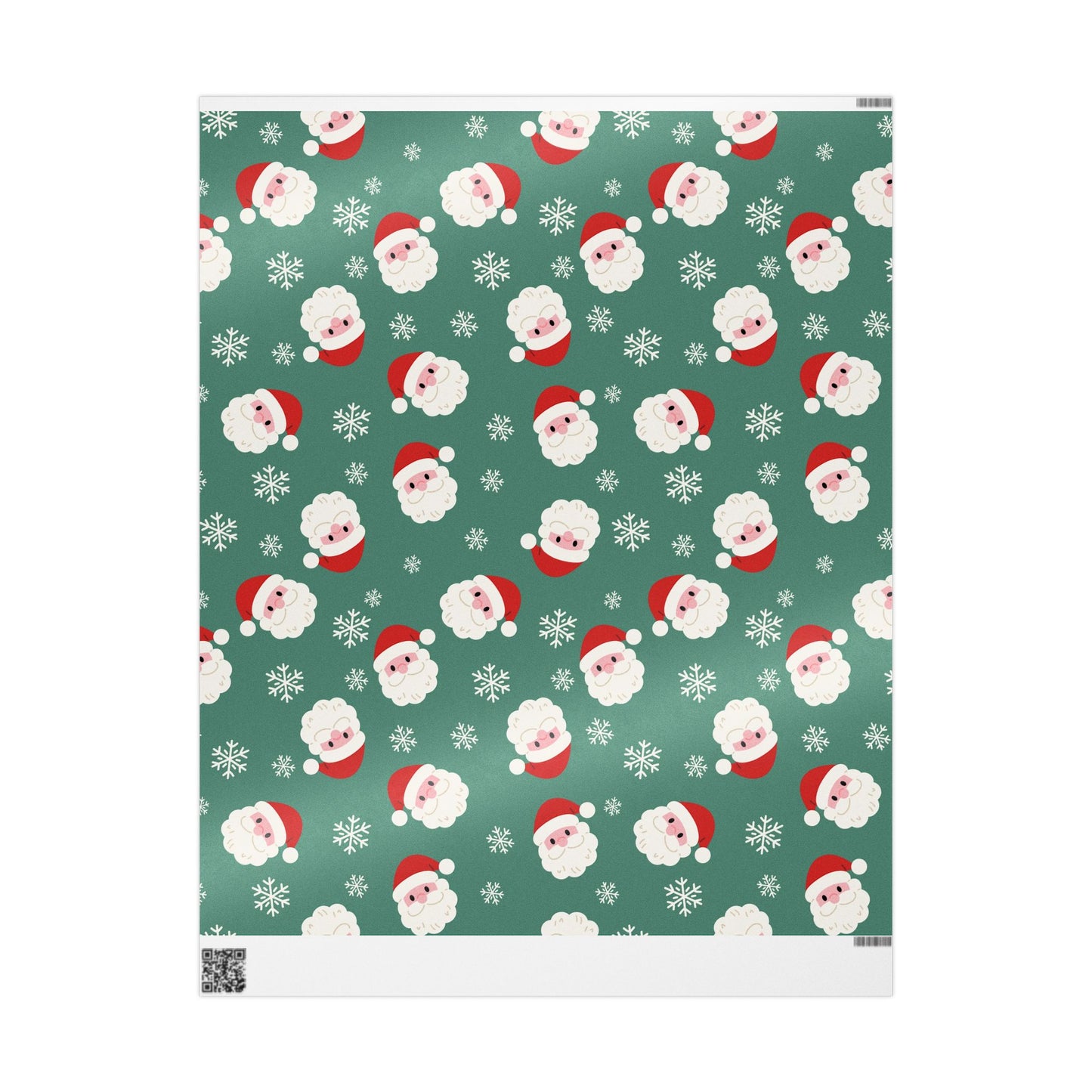 Christmas Santa Pattern Wrapping Paper — Festive Green Santa & Snowflake Gift Wrap