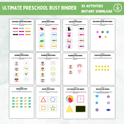 Printable Preschool Busy Binder - Digital Download - Tactical Guardian