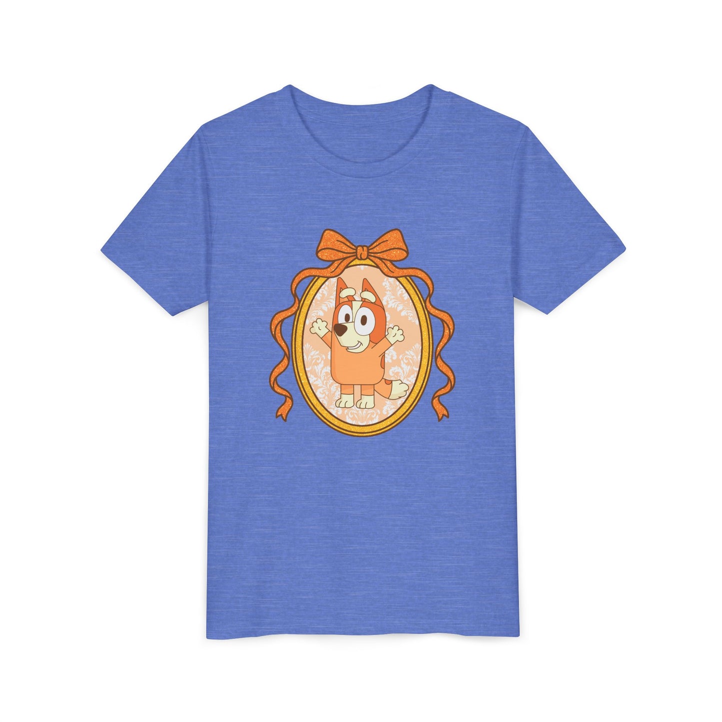 Youth Tee — Cute Orange Dog Portrait with Bow (Kids' Animal Shirt)
