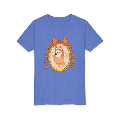 Youth Tee — Cute Orange Dog Portrait with Bow (Kids' Animal Shirt)