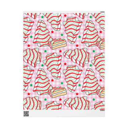 Wrapping Paper - Festive Strawberry Layer Cake Pattern (Holiday Gift Wrap)
