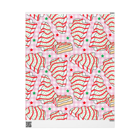 Wrapping Paper - Festive Strawberry Layer Cake Pattern (Holiday Gift Wrap)