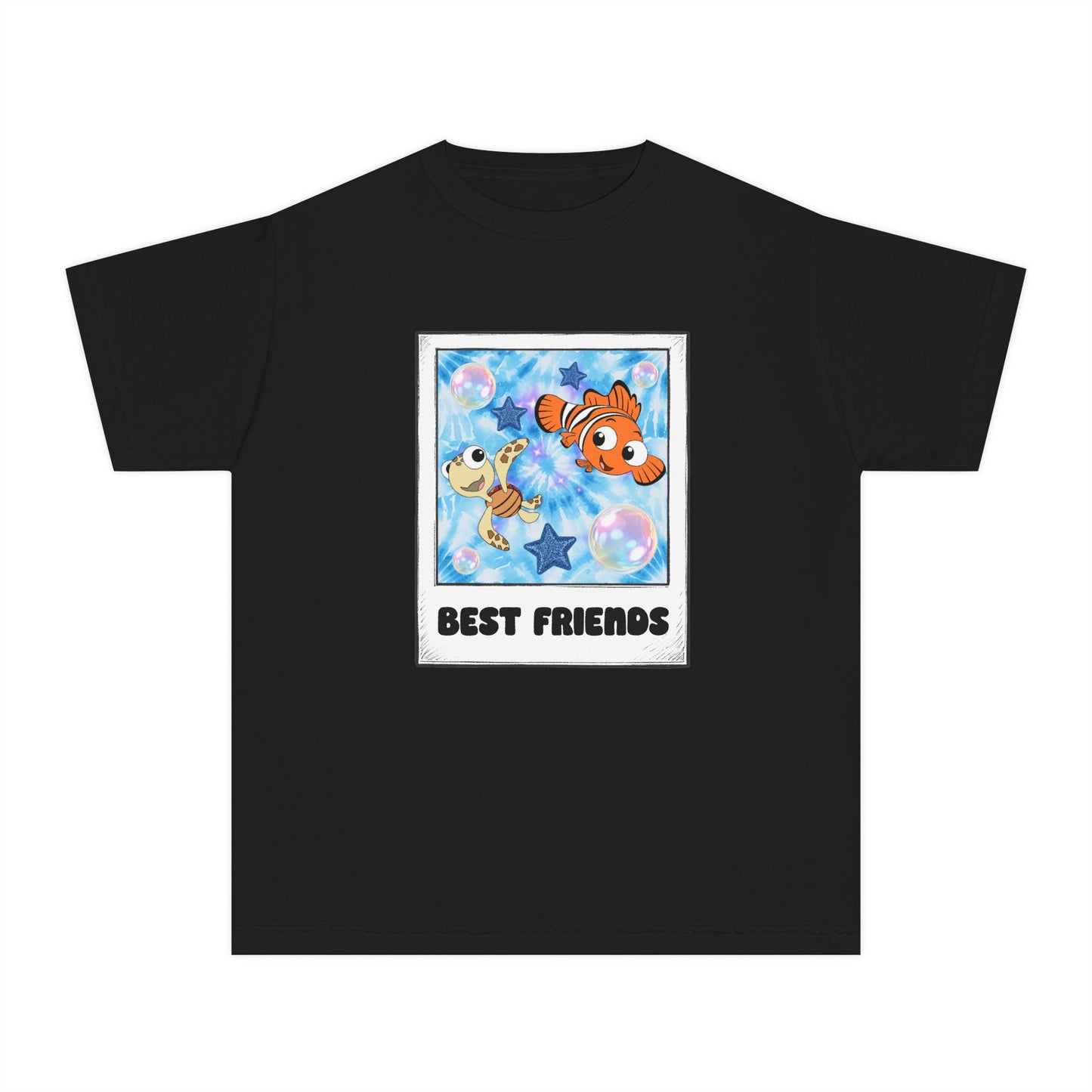 Youth Tee — 'Best Friends' Playful Fish Polaroid Graphic