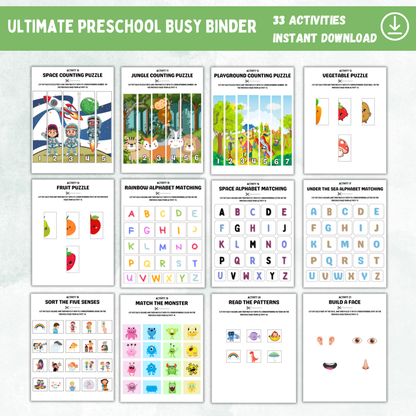Printable Preschool Busy Binder - Digital Download - Tactical Guardian