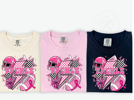Tackle Cancer Football Pink Ribbon