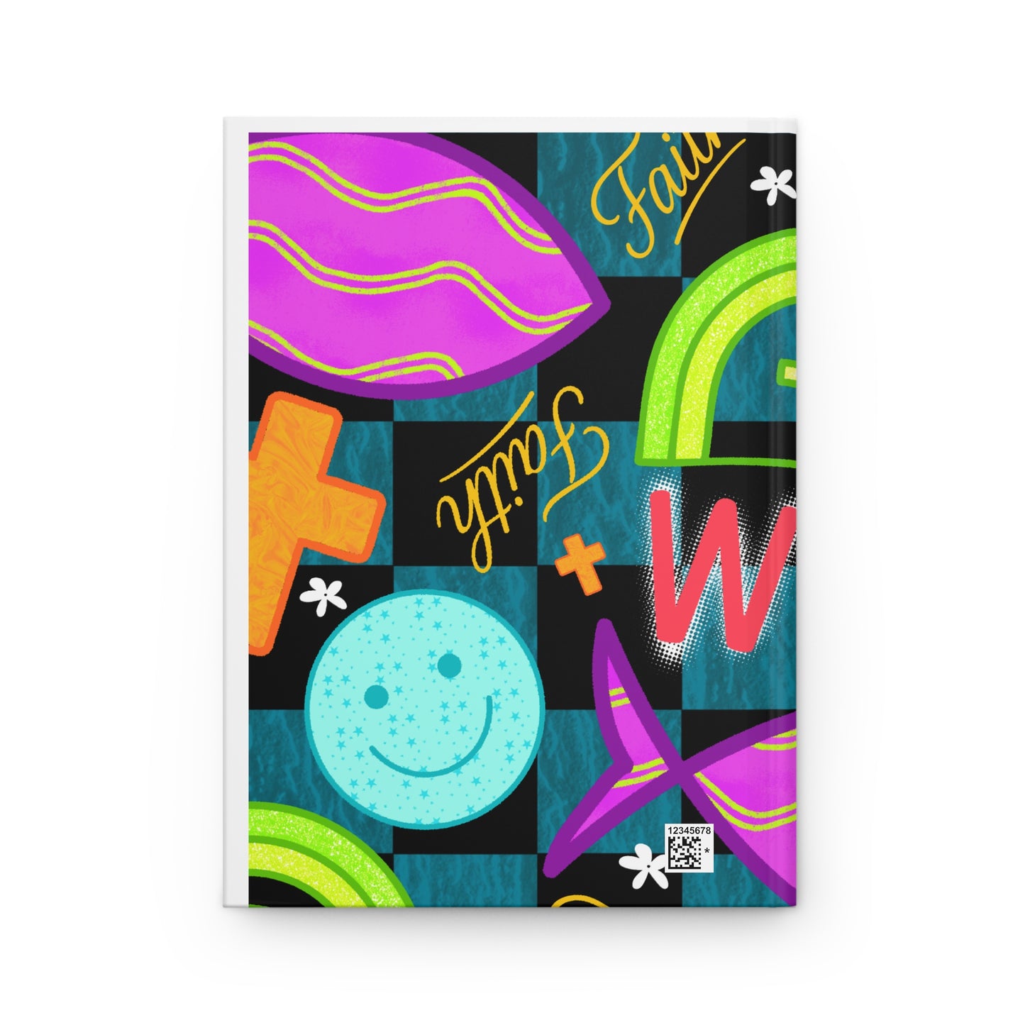 Faith Pattern Hardcover Journal — Colorful Faith & 'WJD?' Notebook