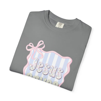 Jesus Saves I Present T-Shirt — Pastel Ribbon Christian Tee