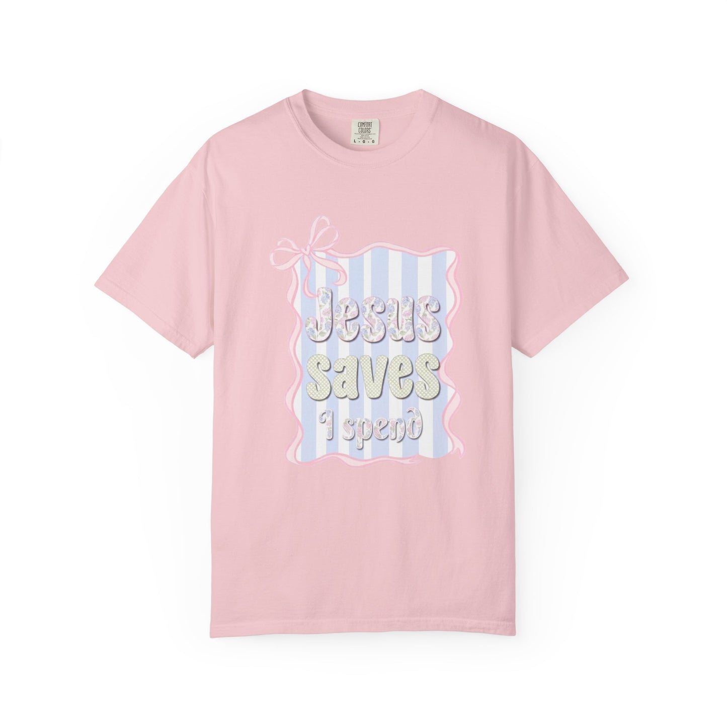 Jesus Saves I Present T-Shirt — Pastel Ribbon Christian Tee