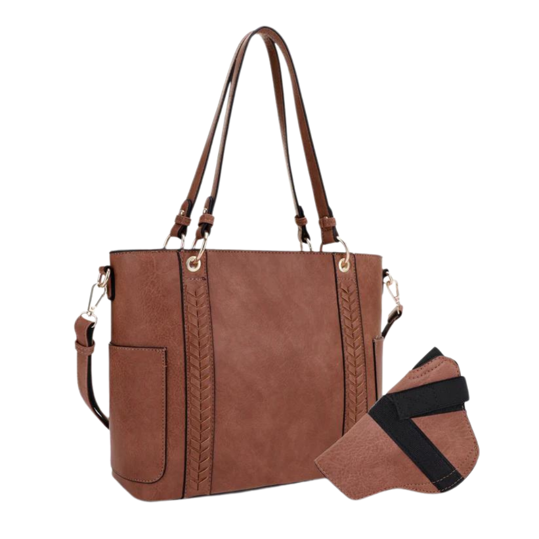 Jessie James Handbags  Austin Whipstitching Concealed Carry Lock and Key Tote - Tactical Guardian