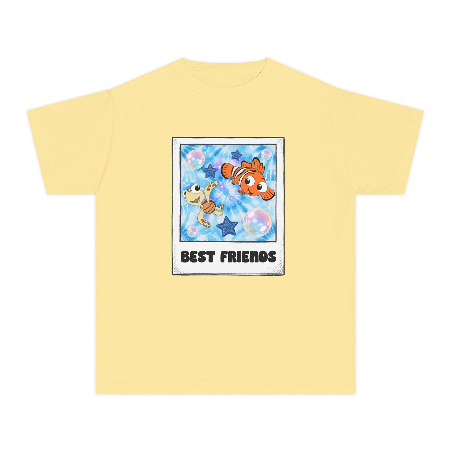 Youth Tee — 'Best Friends' Playful Fish Polaroid Graphic
