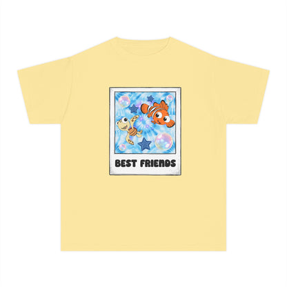 Youth Tee — 'Best Friends' Playful Fish Polaroid Graphic