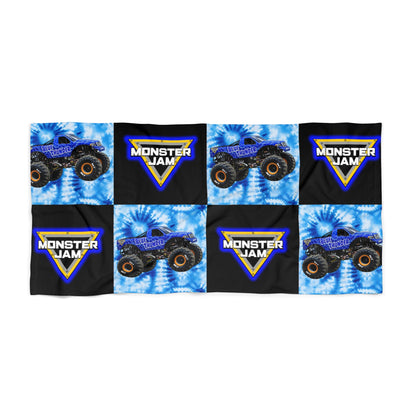 Monster Jam Blue Tie-Dye Beach Towel – Kids’ Monster Truck Logo Design