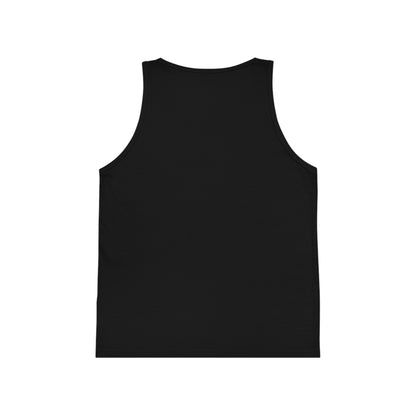 Kids Summer Beach Tank Top — Pink Crab, Surfboard & Sand Pail Graphic