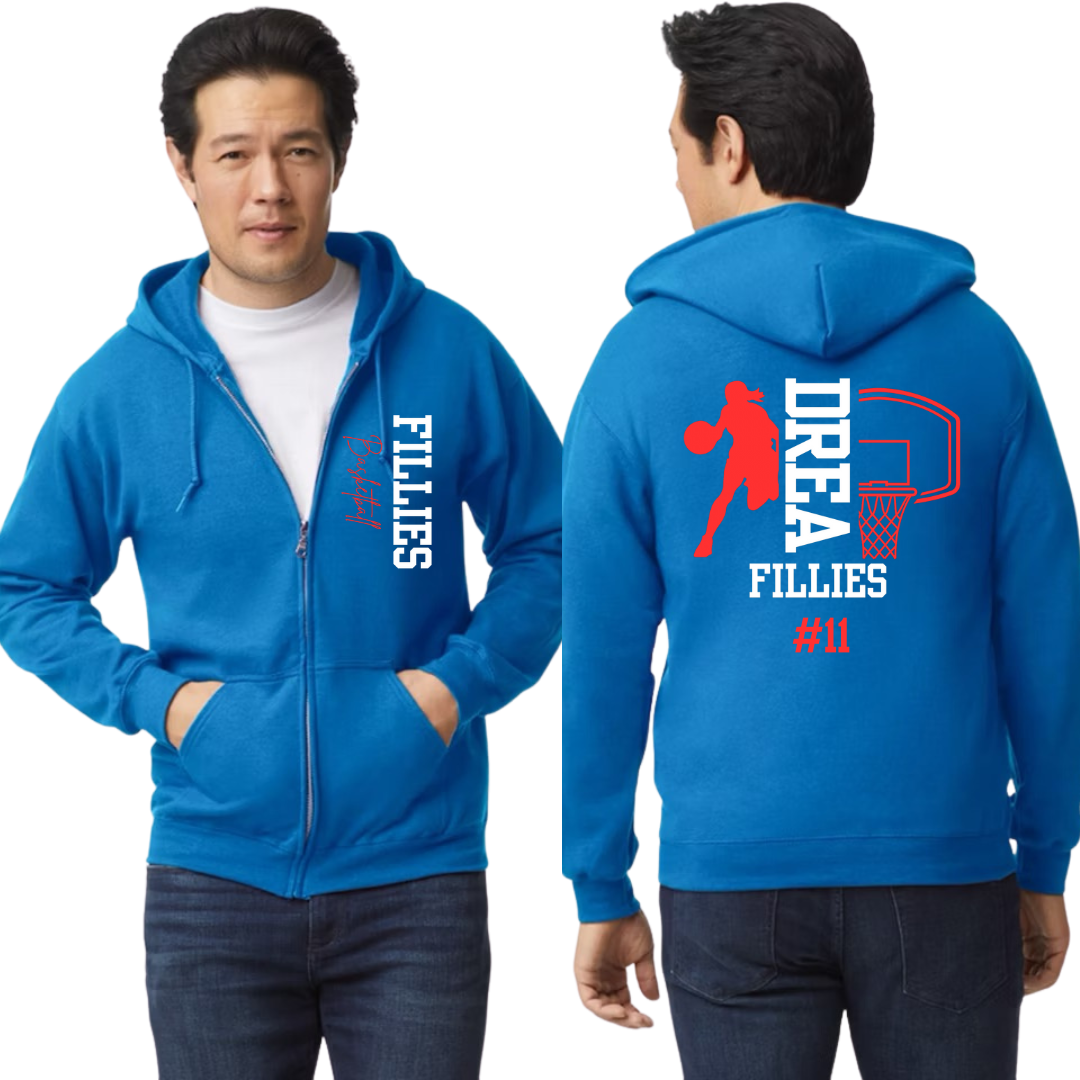 Fillies Basketball Zip Hoodie
