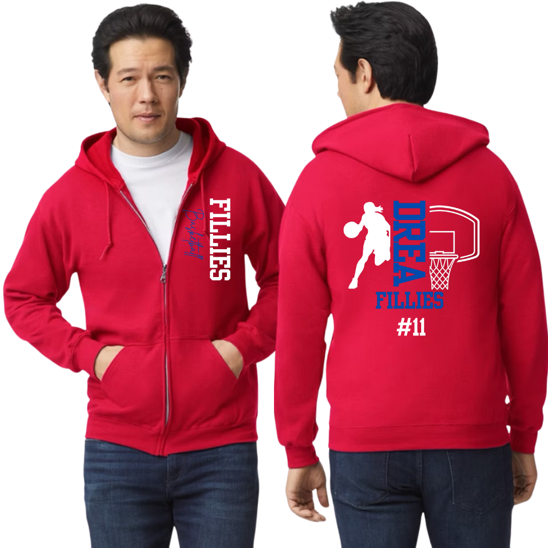 Fillies Basketball Zip Hoodie