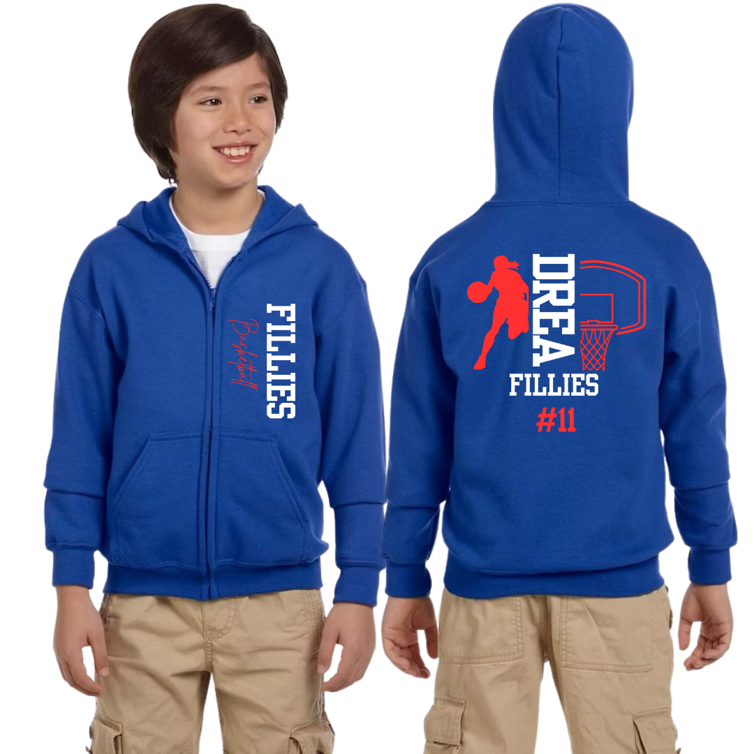 Fillies Basketball Zip Hoodie