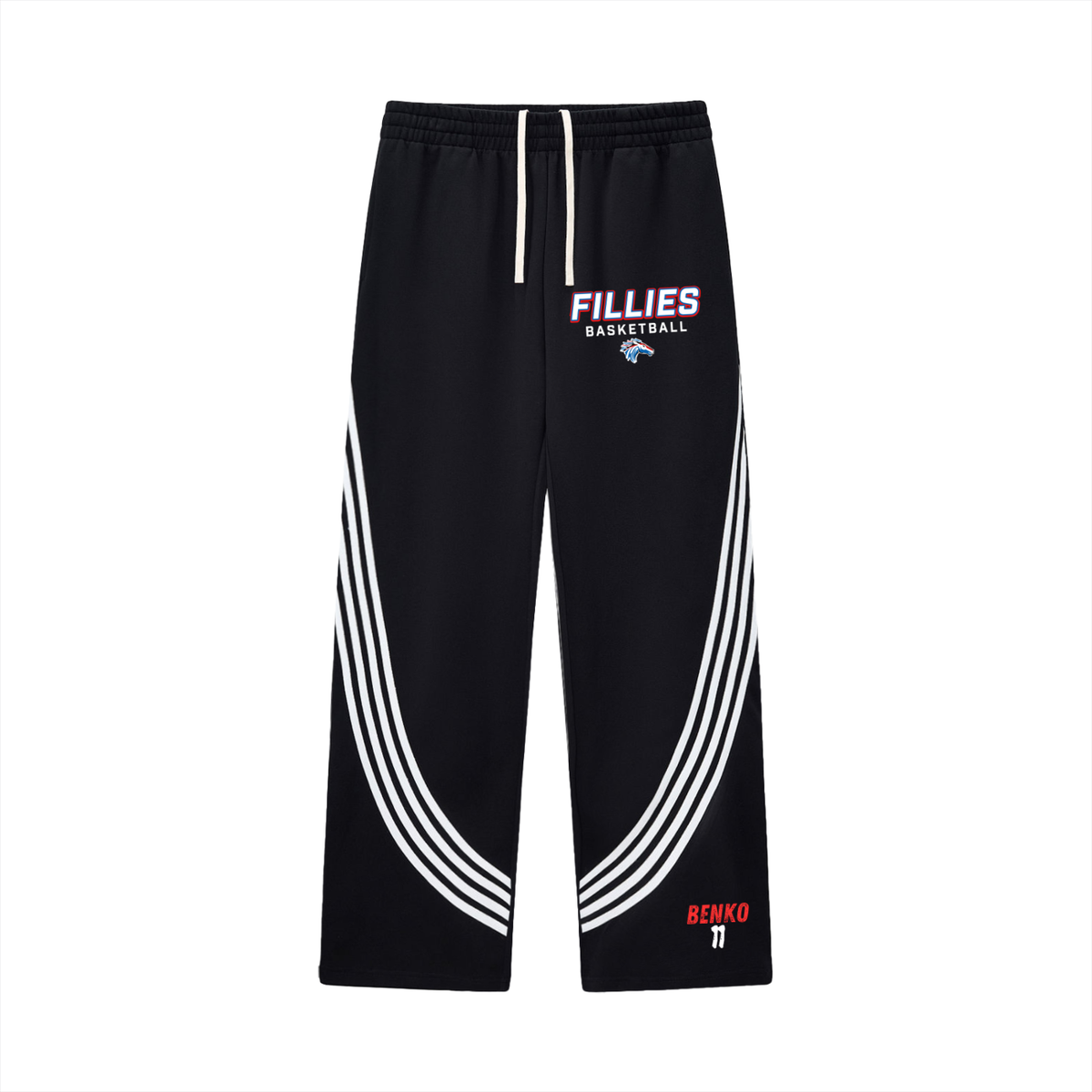Curved Stripe Straight Sweatpants
